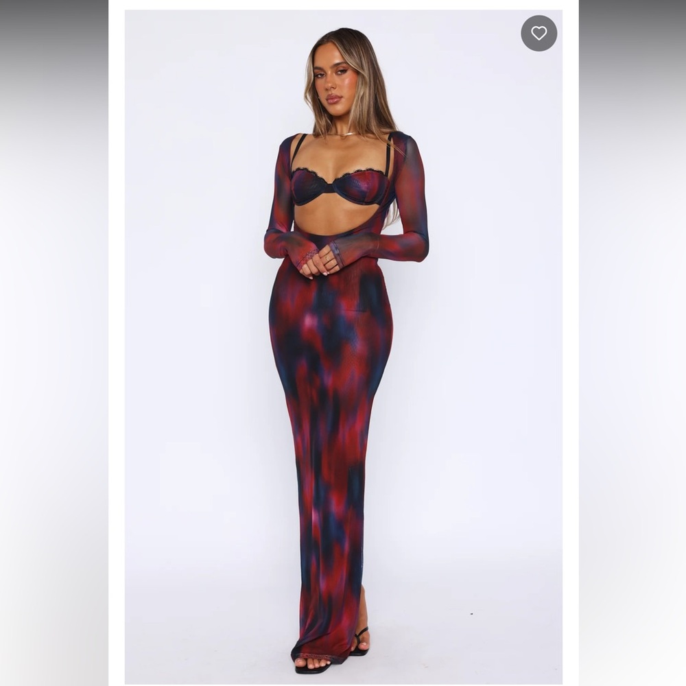 White Fox Boutique Let Me Think Long Sleeve Maxi Dress Raspberry Rhapsody